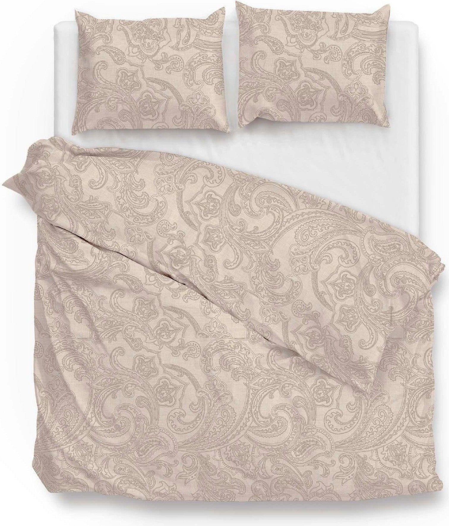 Zo Home Dekbedovertrek Zo Home Dekbedovertrek Paisley-di-Lino Sandy-Beige Katoen