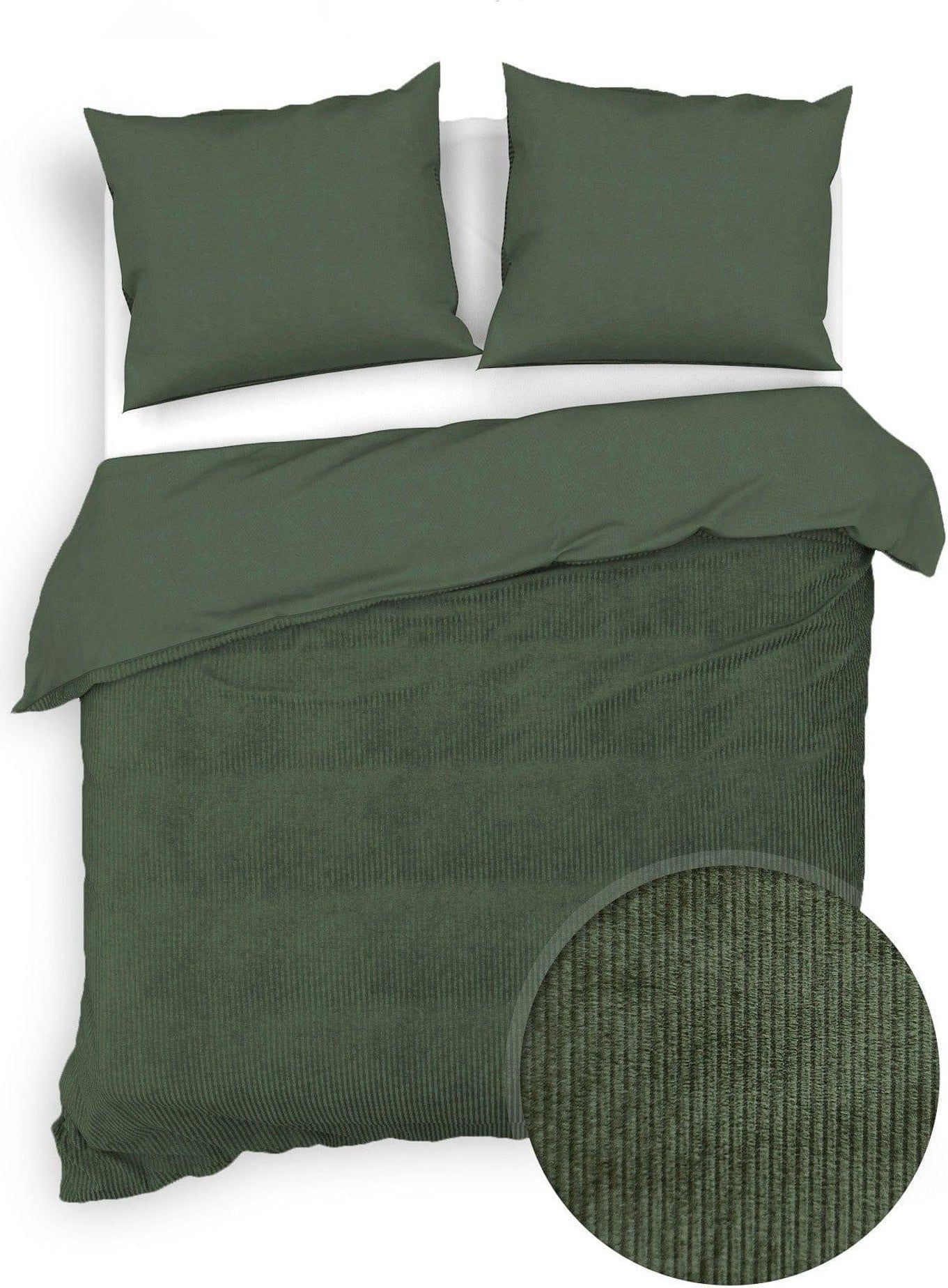 Zo Home Dekbedovertrek Zo Home Dekbedovertrek Velluto-a-Coste Racing-Green Fluweel